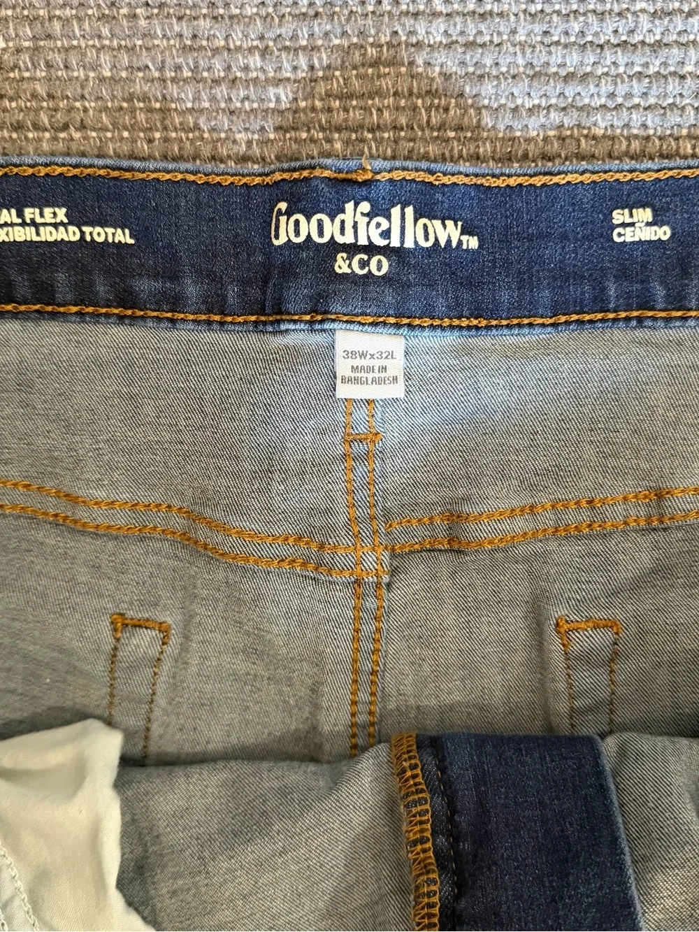 Goodfellow & Co Navy Slim Straight Jeans 38x32